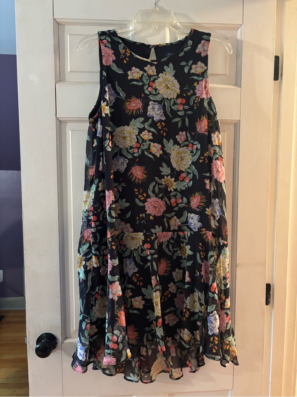 Tommy Hilfiger black floral print sleeveless dress
